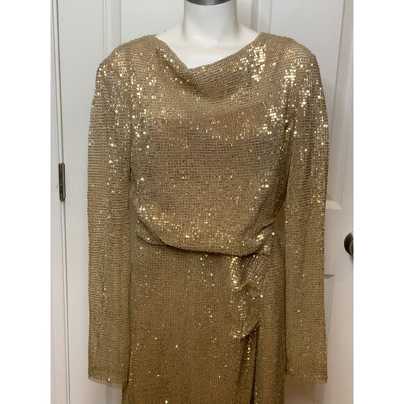 Dorothee Schumacher Gold Sequin Shimmering Dreams Midi Dress, Size 4, $1250 NWT! - Picture 2 of 15